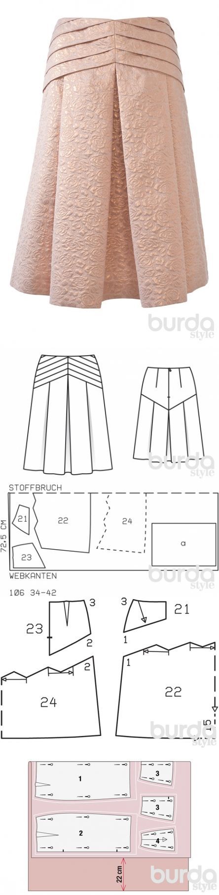 Создание выкройки юбки в складку
